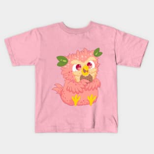 little peach owl with yummy cookie- for Men or Women Kids Boys Girls love owl Kids T-Shirt